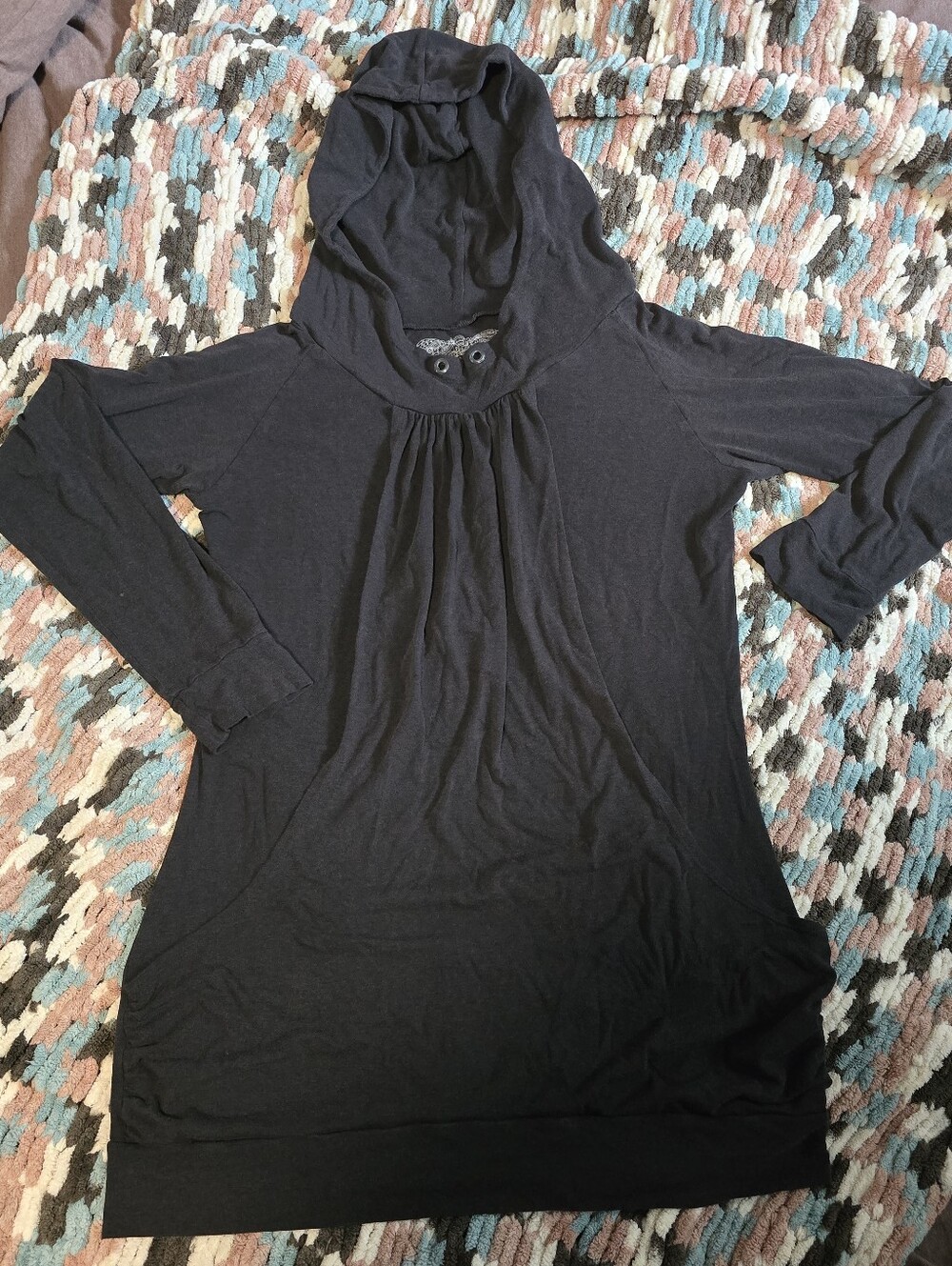 Nomad Black Hooded Pullover Top